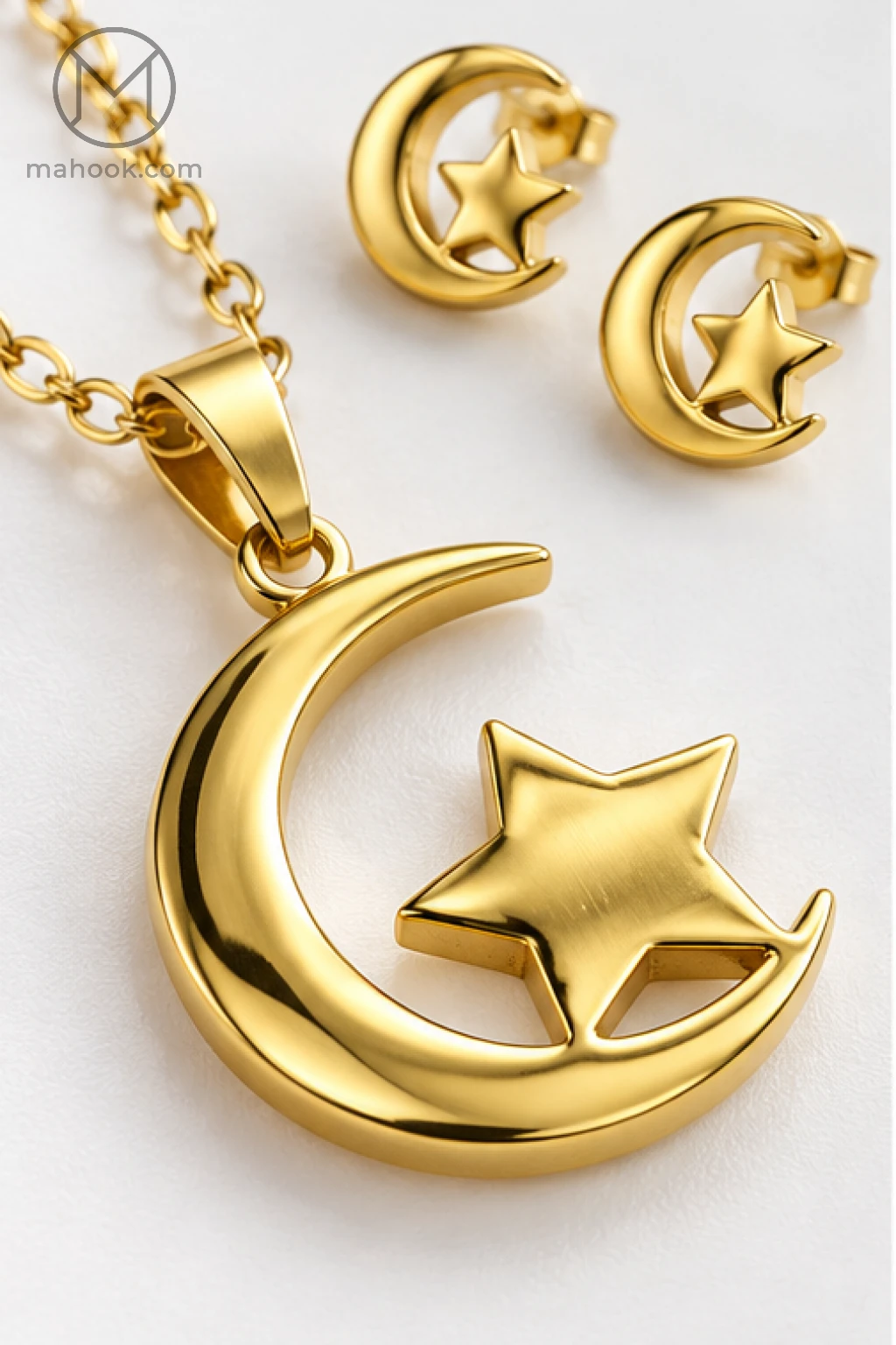 نیم ست گردنبند و گوشواره طرح طلا